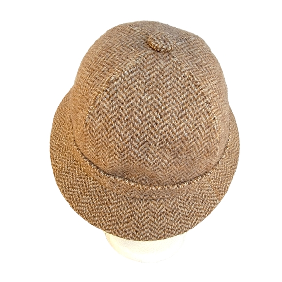 Kangol Vintage Tweed Herringbone Clipper Bucket Sherlock Holmes Vibes Hat - Picture 7 of 14